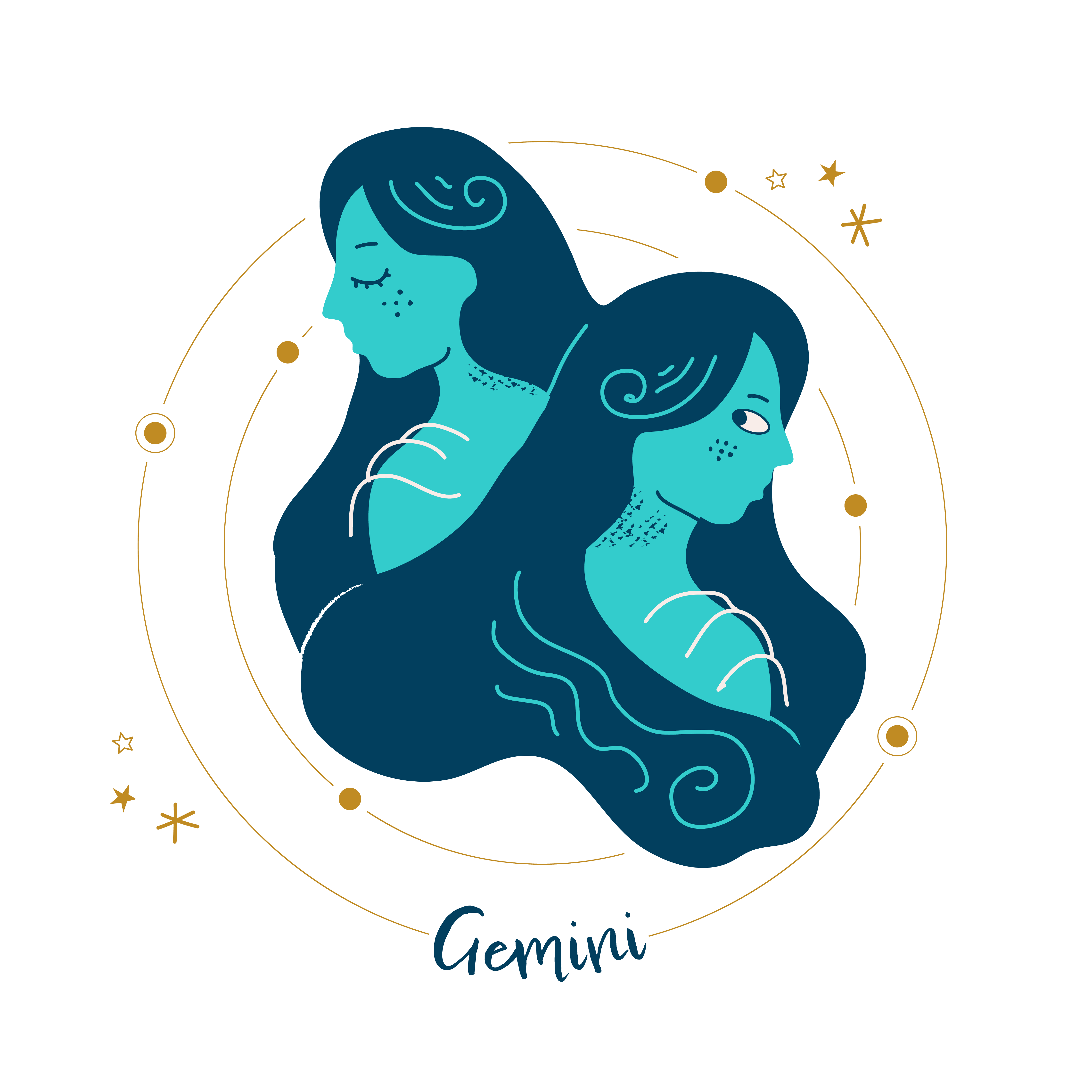 Twin blue women star sign Gemini
