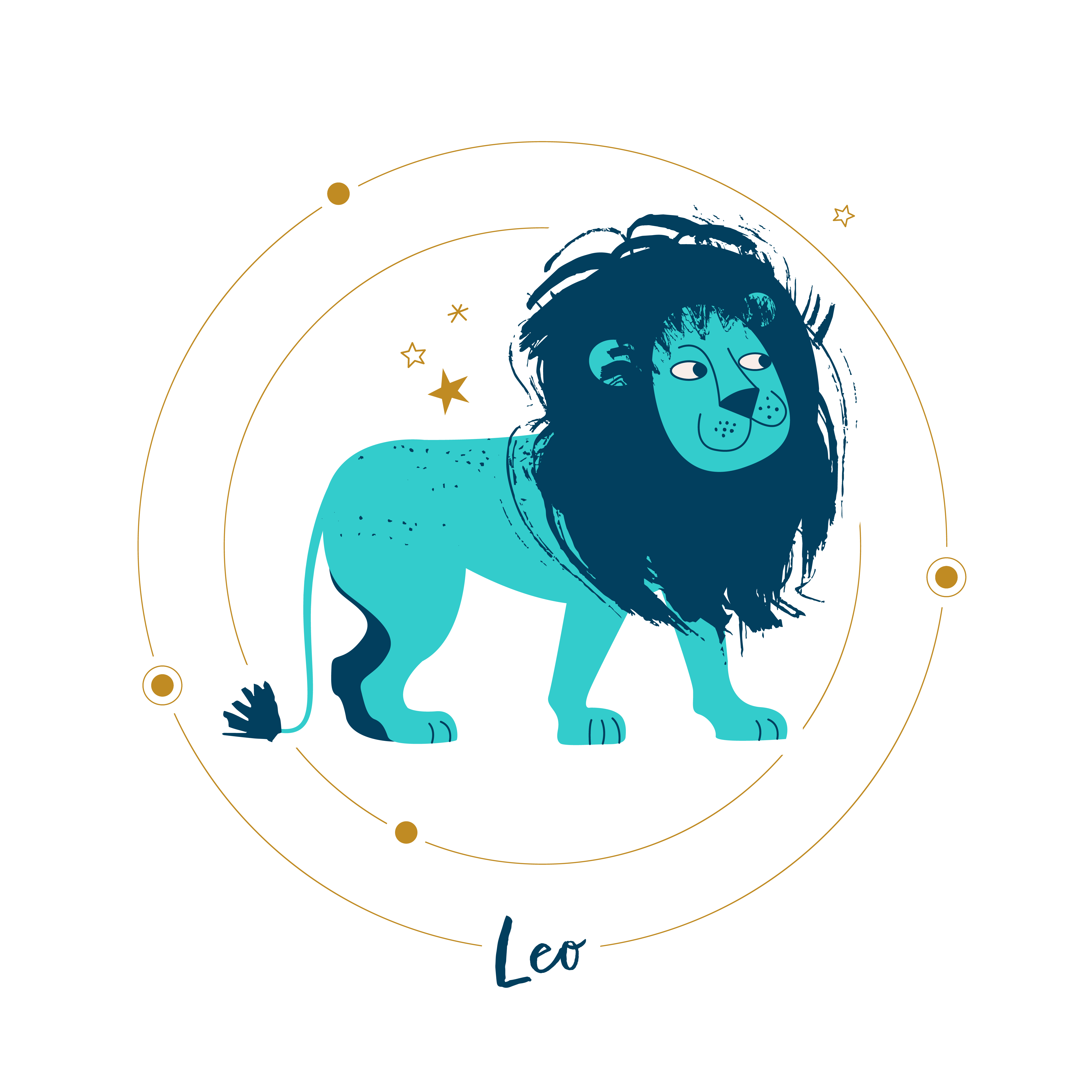 Star sign blue lion Leo