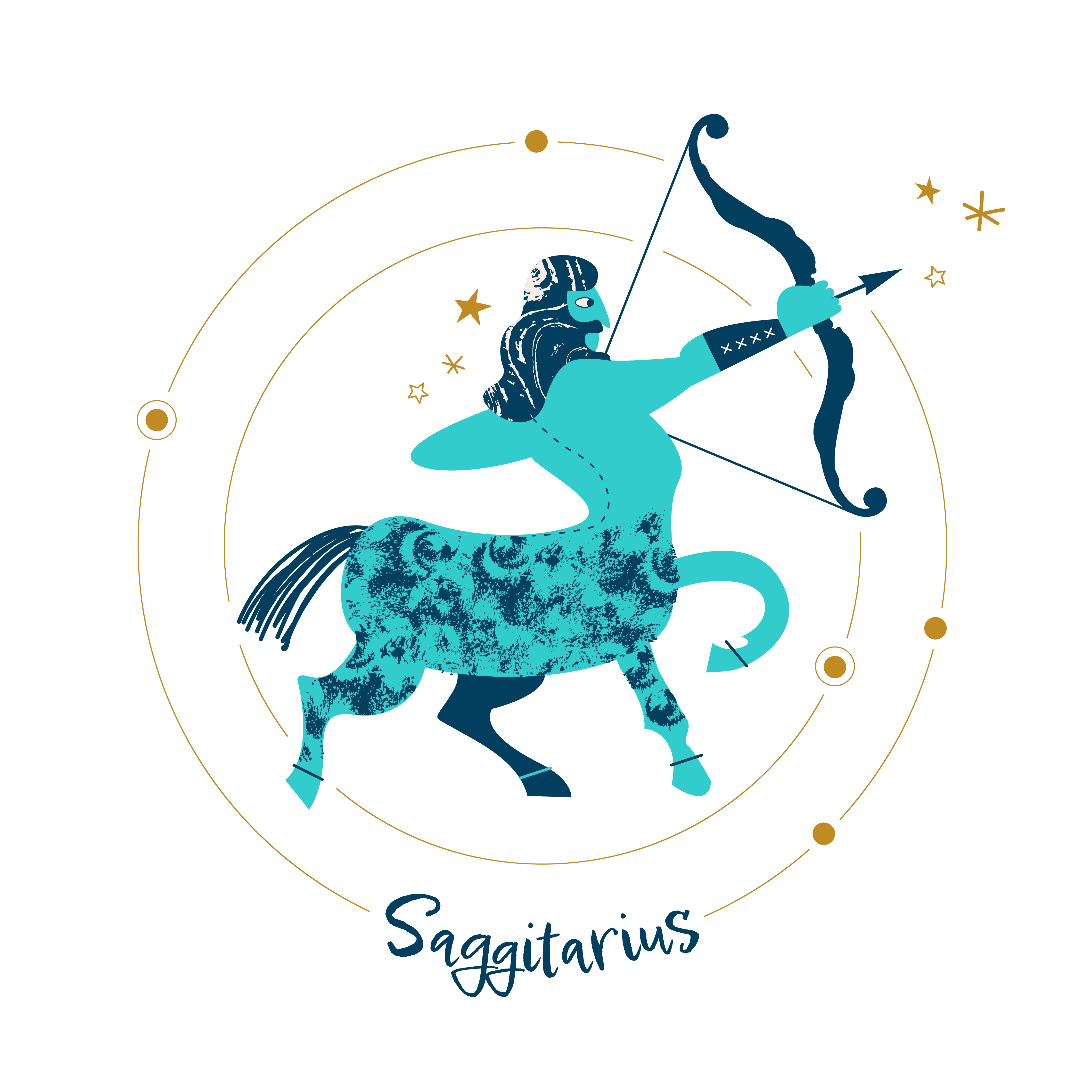 Blue centaur star sign Sagittarius