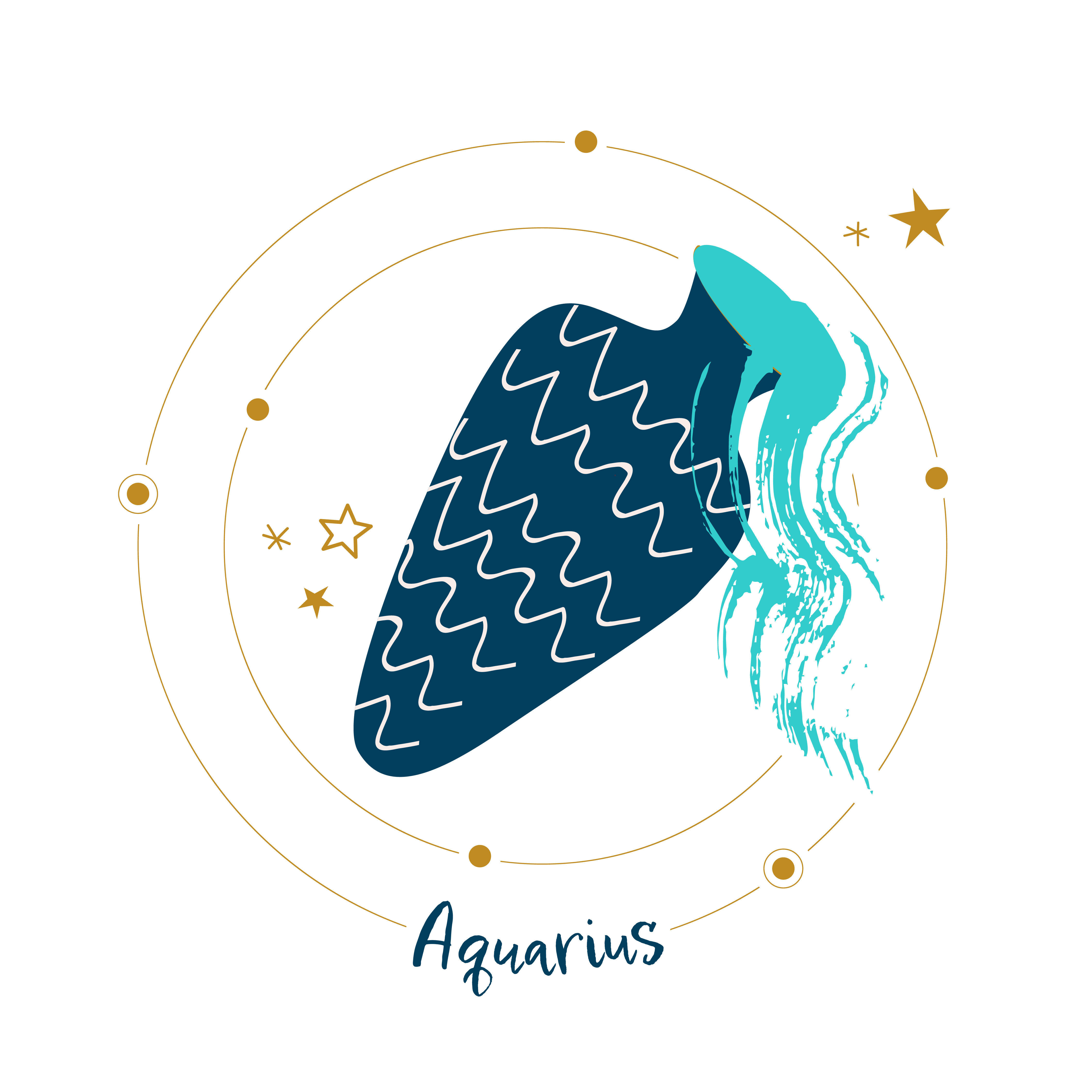 Blue water jug star sign Aquarius