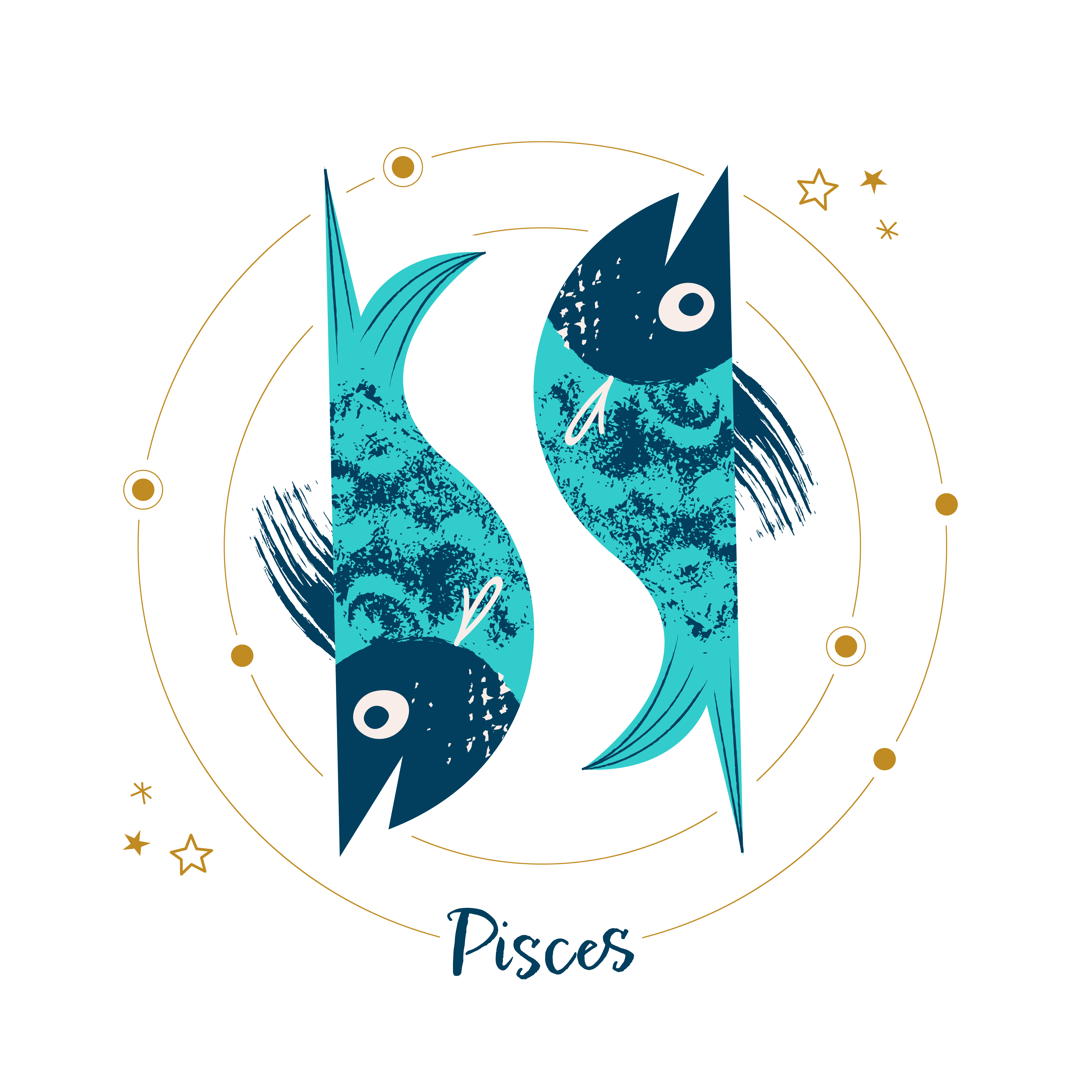 Star sign two blue fish Pisces
