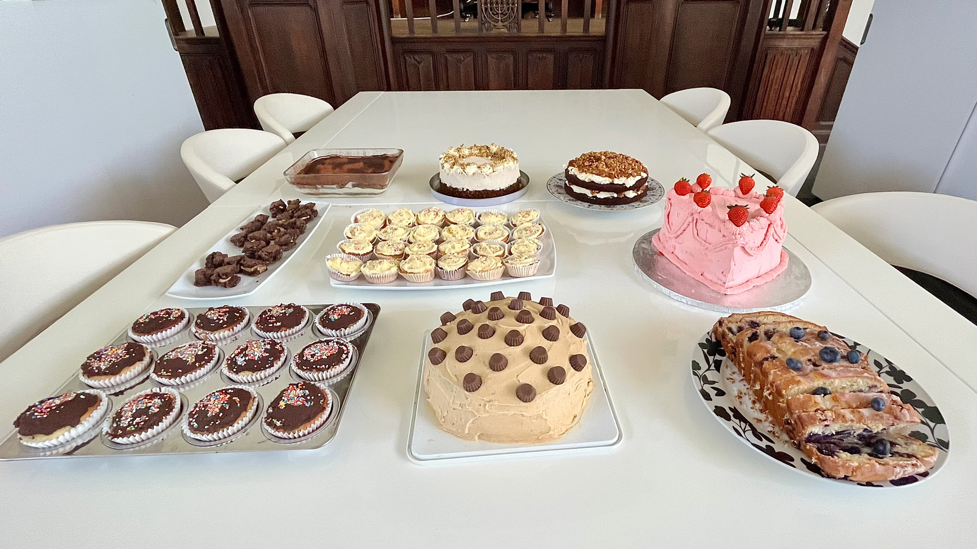Table of different cakes