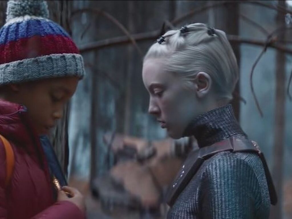 Boy and girl in the woods